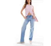 ONLY - Jane - Jeans dritti a vita medio alta blu chiaro W29 L32