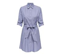 Only JdY Abito da Donna, Wedgewood/Strisce: Bianco, 48