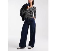 ONLY - Jeans a fondo super ampio blu scuro a vita medio alta W30