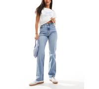 ONLY - Jeans a vita alta dritti blu medio W27 L32