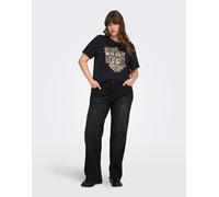 ONLY Carmakoma Carwilly HW Wide Jeans Cro1099 Noos, Denim Nero, 46W x 32L Donna