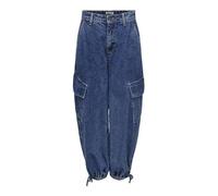 ONLY Jeans da donna a forma di palloncino, a vita alta, media blu denim, 27W x 32L