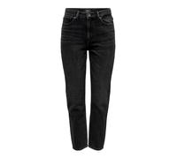 Only - Emily - Jeans dritti a vita alta alla caviglia nero slavato W25 L32