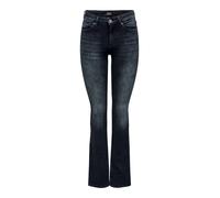 ONLY ONLBLUSH Life Mid Flared REA409 Jeans, Blue Black Denim, S/32 da Donna