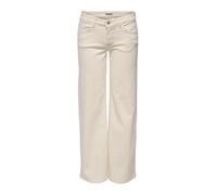 Only Jeans Judy a vita bassa con fondo ampio écru-Bianco W29 L32 Donna
