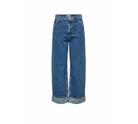 Only - Hope - Jeans ampi a vita alta blu medio con risvolto W27 L32