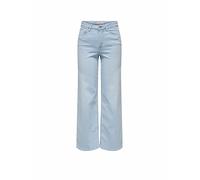 ONLY Onlmadison Blush HW Wide DNM Cro495 Noos, Blu Chiaro Sbiancato Denim, (S) W x 32L Donna