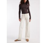 ONLY - Judy - Jeans a vita bassa con fondo ampio écru-Bianco W26 L32