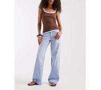 ONLY - Judy - Jeans fondo ampio e vita bassa in denim azzurro-Blu 36