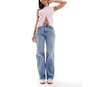 Only - Juicy - Jeans a vita alta con fondo ampio blu medio W34 L32