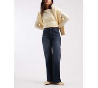 ONLY - Juicy - Jeans a vita alta e fondo ampio in denim blu scuro W32 L32