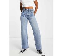 Only - Juicy - Jeans a vita bassa con fondo ampio lavaggio blu medio W24 L32