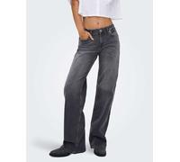 ONLY - Julles - Jeans dritti a vita bassa grigi-Grigio W31 L32