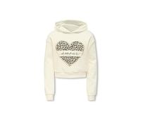 Only & Kids Kogcooper Life Heart LS - Felpa con Cappuccio Swt Noos, Bianco Antico, 158-164