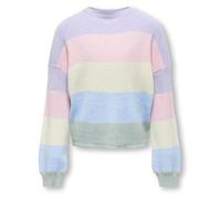ONLY Kids Kogsandy L/S Stripe Knt Noos Maglione da Ragazza, Lavandula/Strisce: Rosa/Betulla/Campana/giadeite, 134/140 cm
