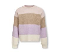 ONLY Kids Kogsandy L/S Stripe Pullover Knt Noos Maglione, Seppia Rose/Stripes/Tosted Coconut/Crocus Petal/Whitecap Gray, 122-128 Bambine e Ragazze