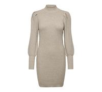 ONLY - Vestito maglia accollato beige con maniche a sbuffo-Neutro L