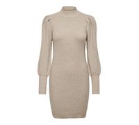 Only Vestito da donna in maglia Onlkatia – accollato, maniche lunghe a sbuffo – Beige XS