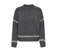 ONLY Pullover 'ONLAmanda' grigio scuro / bianco, Taglia XL