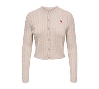 ONLY, ,Knitwear ,Donna ,Beige ,L Cardigan con Bottoni a Maniche Lunghe e Scollo Rotondo