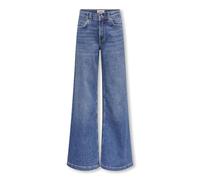 ONLY KOGCALIFORNIA Jeans da Ragazza a Gamba Larga a Vita Media, Denim Blu Scuro, 12 Anni