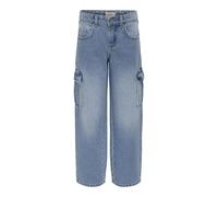 ONLY Kogharmony Wide Cargo Carrot Pim Noos, Corpo manica lunga Bambine e ragazze, Blu Jeans Chiaro, 164