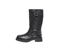 ONLY Leather Biker Boot, Onlbea-Stivale da Motociclista in Pelle Donna, Nero, 36 EU