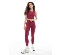 ONLY - Leggings senza cuciture bordeaux in coordinato-Rosso S-M