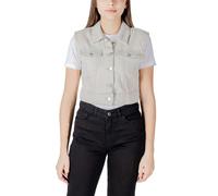 Only Light Blue Cotton Sleveless Jacket - IT40|S