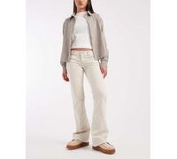 ONLY - Lola - Jeans a zampa écru a vita molto bassa-Bianco 40