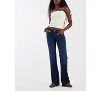 ONLY Lola jeans svasati a vita bassissima in denim lavaggio scuro-Blu 44