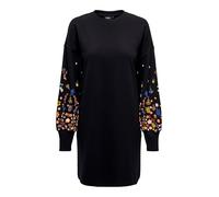 ONLY LS Short Dress Flower Swt Noos Onlbrooke-Abito Corto con Motivo Floreale, Nero, XL Donna