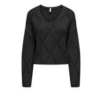 ONLY LS V-Neck Knt Onltaylor Life-Maglia con Scollo a V, Nero, S Donna