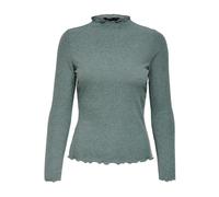ONLY - Maglia a collo alto a coste a maniche lunghe - - Knitwear - Donna - Verde - M