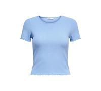 ONLY Maglia Corta a Coste Cropped con Manica Corta e Scollo Rotondo per Donna ONLEMMA