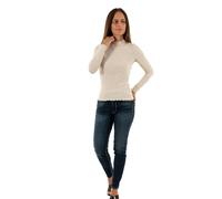 Only Maglia da Donna a Maniche Lunghe con Colletto Alto, Pumice Stone/Dettagli: Melange, M