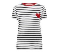 ONLY Maglia Donna Cuore Applicazione e Righe Ricamo Design Confortevole