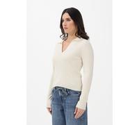 ONLY Maglieria e Cardigan Donna Beige Maglia scollo a V Maglioncino in tessuto a