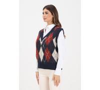 ONLY Maglieria e Cardigan Donna Blu Gilet Gilet con classico motivo argyle Autun