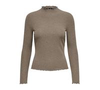 Only Maglietta da Donna ONLEMMA L/S High Neck Top Noos Jrs a Maniche Lunghe, Caribou/Dettagli: Melange, XS