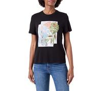 ONLY Maglietta da Donna Onlkita Reg S/S Mix Top Box CS Jrs Ex, Black/Print:Leaf Love, M