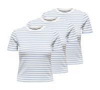 ONLY Maglietta Donna 3 Pezzi ONLLUPE STRIPE TEE Manica Corta Girocollo