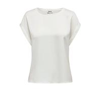 ONLY Onllieke S/S Satin Mix Top Wvn Noos Camicia a Maniche Corte, Bianco, XS Donna