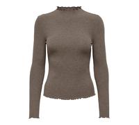 ONLY Maglietta da Donna ONLEMMA L/S High Neck Top Noos Jrs a Maniche Lunghe, Caribou/Dettagli: Melange, XS