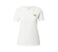 ONLY ONLKITA Life S/S Logo Top Noos T-Shirt, Cloud Dancer/Stampa: Oro Glitterato, XXL Donna