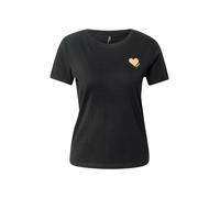 Only - T-shirt nera con stampa di cuore-Black XL