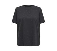ONLY - T-shirt squadrata antracite con strass-Grigio 38
