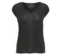 ONLY onlSILVERY S/S V NECK LUREX TOP JRS NOOS, Maglietta a Maniche Corte Donna, Nero (Black), 34 (Taglia Produttore: X-Small)