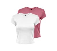 ONLY Maglietta rosa scuro / bianco Donna ONLY M