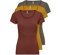 ONLY Magliette Estive Semplici A Manica Corta E Lunghe Per Donne, Confezione Da 3 Pezzi XS S M L XL 15209153